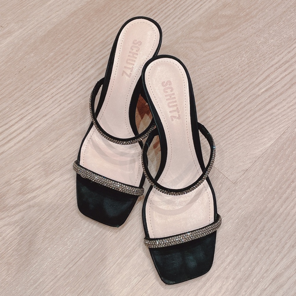 Schutz Rhinestone strappy heels